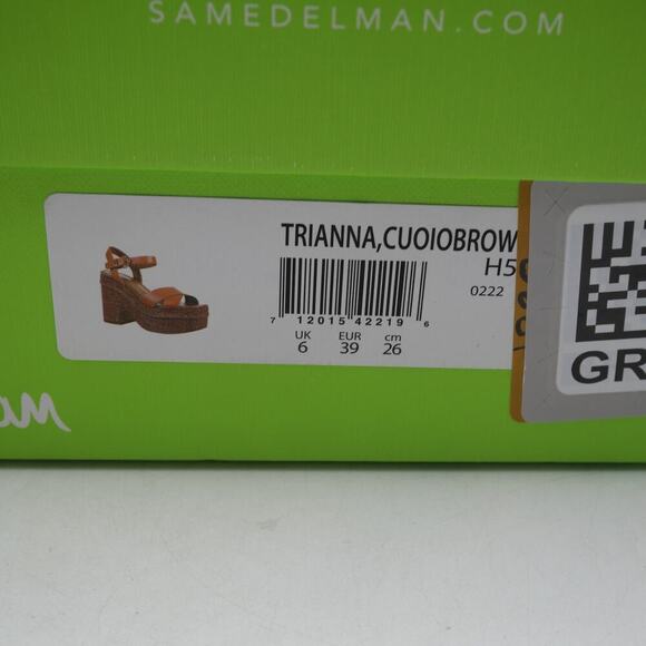 New Sam Edelman Women's 9 Trianna Platform Sandals Brown Leather Chunky Vintage - Picture 12 of 13